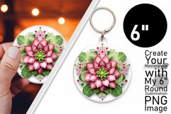 Floral Elegance Embroidered Keychain Product Image 1