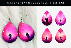 Valentine Teardrop Earring Sublimation PNG Design Product Image 1