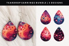 Valentine Teardrop Earring Sublimation PNG Design Product Image 1