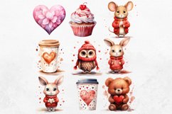 Watercolor Valentine Clipart Bundle Product Image 4