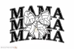 Retro Mama Volleyball Coquette Bow SVG T-shirt Design Product Image 1