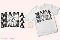 Retro Mama Volleyball Coquette Bow SVG T-shirt Design Product Image 2