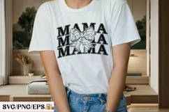 Retro Mama Volleyball Coquette Bow SVG T-shirt Design Product Image 3