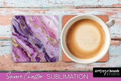 Marble Texture Square Coaster Sublimation - Marble Coaster Product Image 1