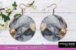 Marble Texture Round Earring Sublimation, Abstract Earrings Product Image 1