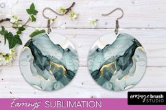 Marble Texture Round Earring Sublimation, Abstract Earrings Product Image 1