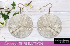 Marble Texture Round Earring Sublimation, Abstract Earrings Product Image 1