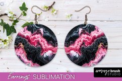 Marble Texture Round Earring Sublimation, Abstract Earrings Product Image 1