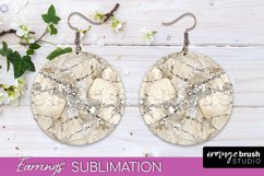 Marble Texture Round Earring Sublimation, Abstract Earrings Product Image 1