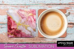 Marble Texture Square Coaster Sublimation - Marble Coaster Product Image 1