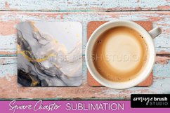 Marble Texture Square Coaster Sublimation - Marble Coaster Product Image 1
