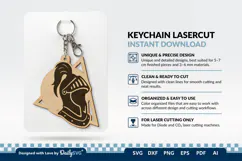 Medieval Helmet Geometric Keychain SVG | Knight Design Product Image 2