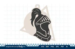 Medieval Helmet Geometric Keychain SVG | Knight Design Product Image 3