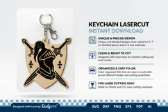 Medieval Sword and Helmet Keychain SVG Product Image 1