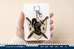 Medieval Sword and Helmet Keychain SVG Product Image 2