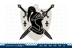 Medieval Sword and Helmet Keychain SVG Product Image 3