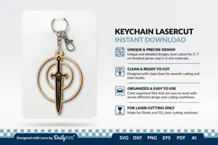 Medieval Sword Keychain SVG | Knight Sword Cut File Product Image 1