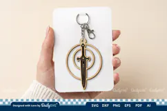 Medieval Sword Keychain SVG | Knight Sword Cut File Product Image 2