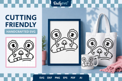 Monster Face SVG - Cartoon Monster Face Cut File Product Image 2
