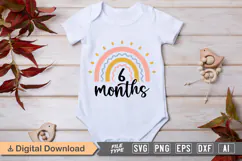 6 Months SVG | Baby Milestone SVG | Baby SVG | Newborn SVG Product Image 1