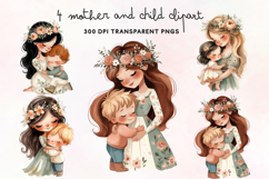 Mother and Child Clipart PNG Product Image 1