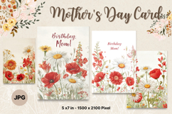 Mother&#039;s Day Card Happy MOM flower Printable Gift Card_6 Product Image 1