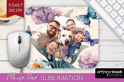 Floral Photo Mouse Pad PNG - Sping Flowers Picture Frame Pad Product Image 1