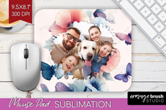 Floral Photo Mouse Pad PNG - Sping Flowers Picture Frame Pad Product Image 1