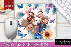 Floral Photo Mouse Pad PNG - Sping Flowers Picture Frame Pad Product Image 1