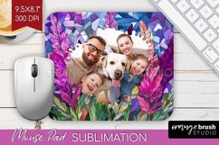 Stained Glass Photo Mouse Pad PNG - Flowers Picture Frame Product Image 1