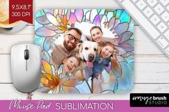 Stained Glass Photo Mouse Pad PNG - Flowers Picture Frame Product Image 1