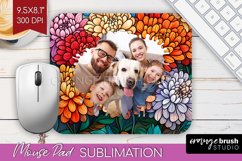 Stained Glass Photo Mouse Pad PNG - Flowers Picture Frame Product Image 1