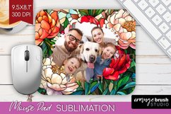 Stained Glass Photo Mouse Pad PNG - Flowers Picture Frame Product Image 1