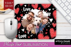 Valentines Day Photo Mouse Pad PNG - Heart Picture Frame Pad Product Image 1