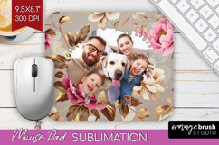 Floral Photo Mouse Pad PNG - Peony Flower Picture Frame Pad Product Image 1