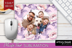 Floral Photo Mouse Pad PNG - Peony Flower Picture Frame Pad Product Image 1