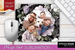 Floral Photo Mouse Pad PNG - Peony Flower Picture Frame Pad Product Image 1