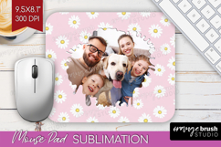Retro Flowers Photo Mouse Pad PNG - Floral Picture Frame Pad Product Image 1
