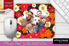 Retro Flowers Photo Mouse Pad PNG - Floral Picture Frame Pad Product Image 1