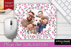 Retro Flowers Photo Mouse Pad PNG - Floral Picture Frame Pad Product Image 1