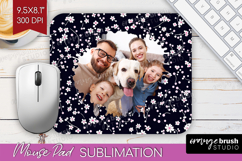 Retro Flowers Photo Mouse Pad PNG - Floral Picture Frame Pad Product Image 1