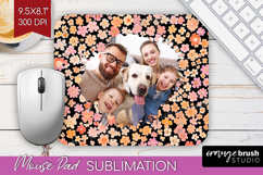 Retro Flowers Photo Mouse Pad PNG - Floral Picture Frame Pad Product Image 1