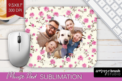 Retro Flowers Photo Mouse Pad PNG - Floral Picture Frame Pad Product Image 1