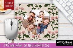 Flowers Photo Mouse Pad PNG - Vintage Floral Picture Frame Product Image 1