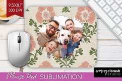 Flowers Photo Mouse Pad PNG - Vintage Floral Picture Frame Product Image 1