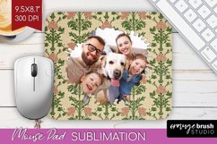 Flowers Photo Mouse Pad PNG - Vintage Floral Picture Frame Product Image 1