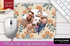 Flowers Photo Mouse Pad PNG - Vintage Floral Picture Frame Product Image 1