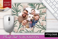Flowers Photo Mouse Pad PNG - Vintage Floral Picture Frame Product Image 1