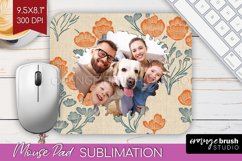 Flowers Photo Mouse Pad PNG - Vintage Floral Picture Frame Product Image 1