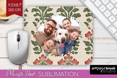 Flowers Photo Mouse Pad PNG - Vintage Floral Picture Frame Product Image 1